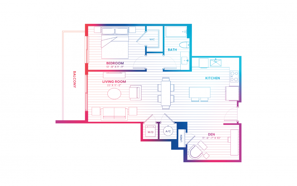 A4-N - 1 bedroom floorplan layout with 1 bath and 800 square feet. A4-N - 1 bedroom floorplan layout with 1 bath and 800 square feet.