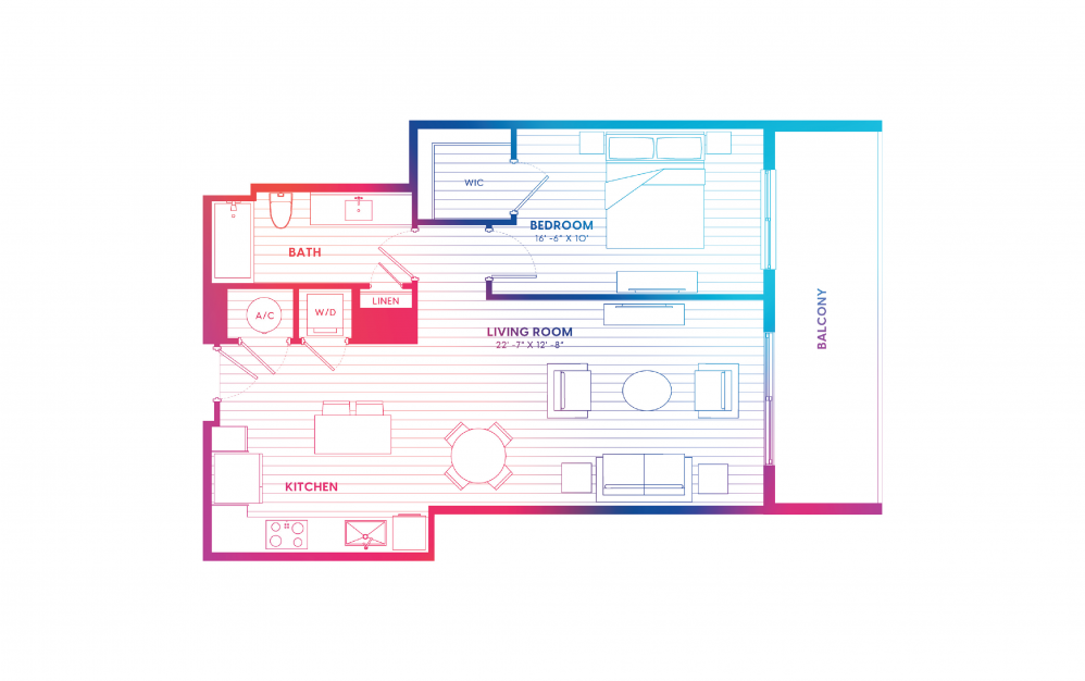 A8-N - 1 bedroom floorplan layout with 1 bath and 795 square feet. A8-N - 1 bedroom floorplan layout with 1 bath and 795 square feet.