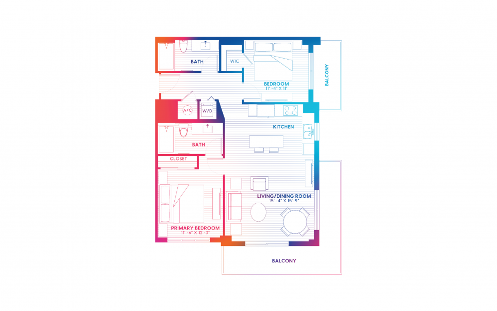 B2-S - 2 bedroom floorplan layout with 2 baths and 1045 square feet. B2-S - 2 bedroom floorplan layout with 2 baths and 1045 square feet.