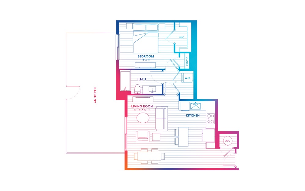 A3.1-N - 1 bedroom floorplan layout with 1 bath and 745 square feet. A3.1-N - 1 bedroom floorplan layout with 1 bath and 745 square feet.