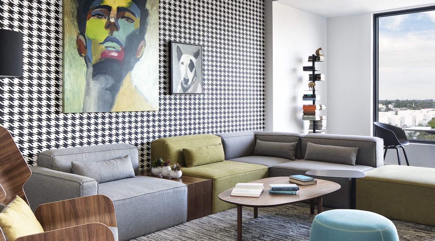 Gallery living room with large open spaces and excellent lighting from large window/patio doors